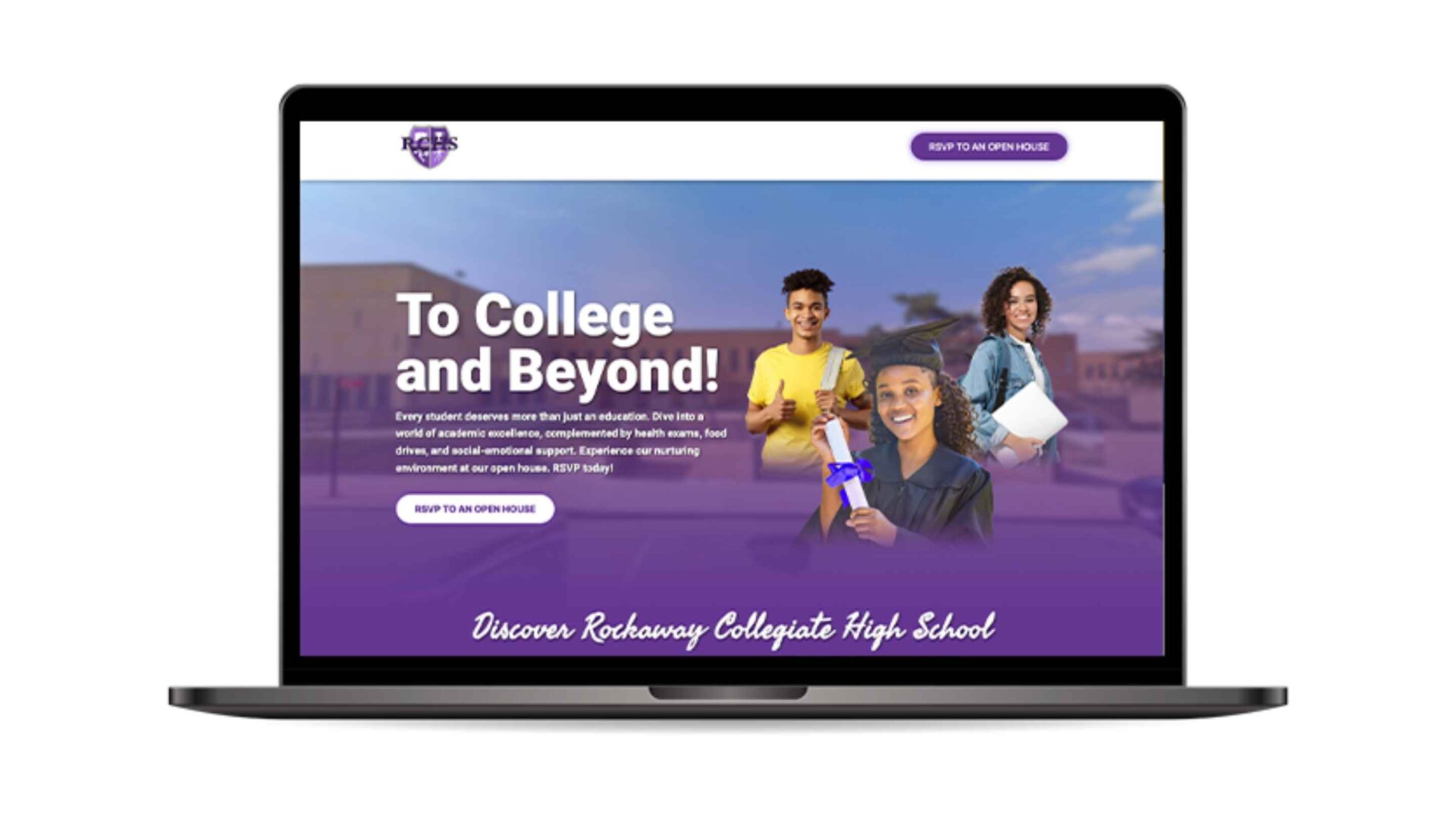 Laptop with School Landing Page